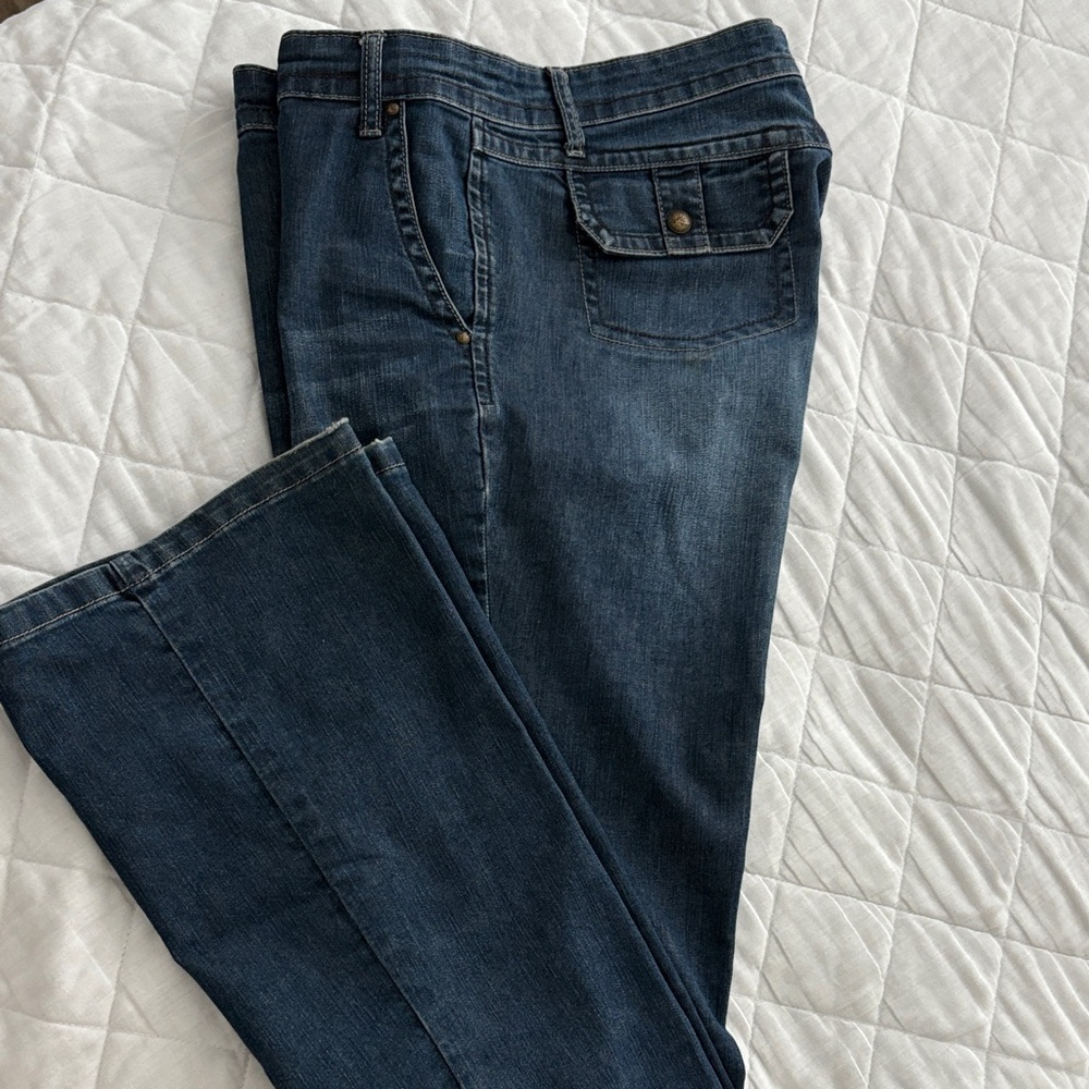 Stylish Dark Blue Boot Cut Jeans